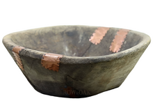Load image into Gallery viewer, Antique HUGE Wooden Dough Bowl with Copper