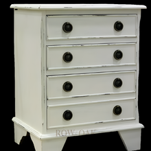 Load image into Gallery viewer, Distressed Cream 3-Drawer Bedside Table