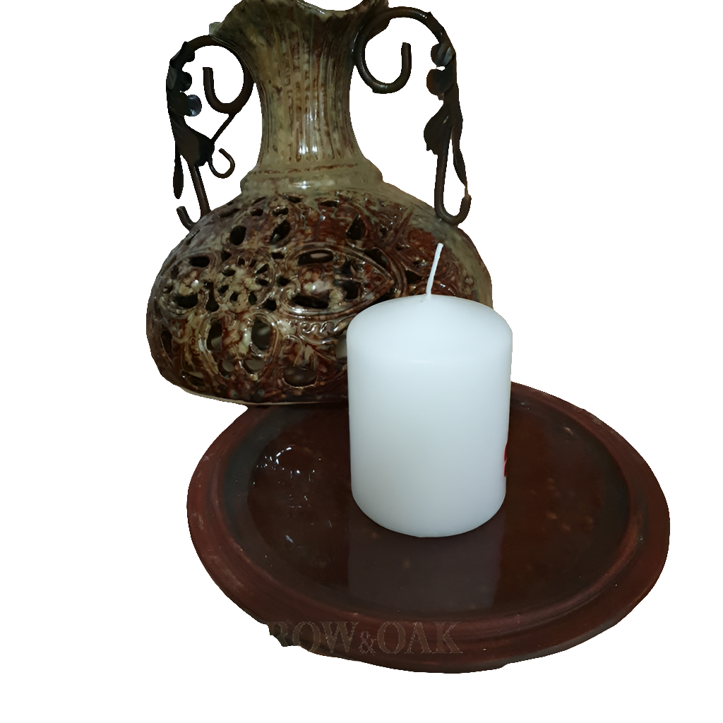 Italian Ornate Ceramic Candle Holders - set of 3