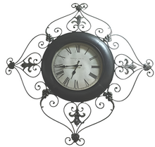 Load image into Gallery viewer, Vintage Wrought-Iron Wall Clock