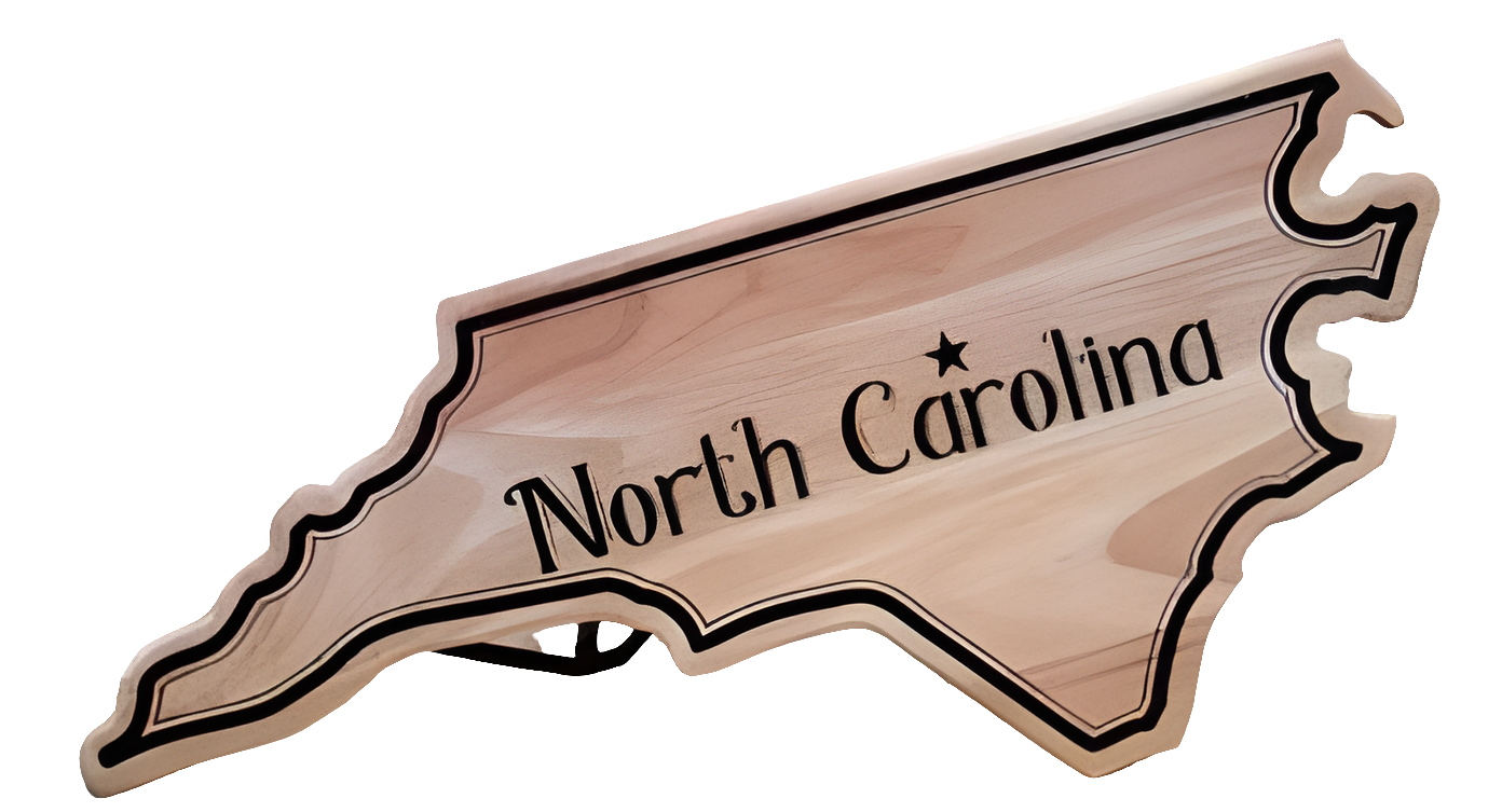 North Carolina-shaped Wood Cutting Board