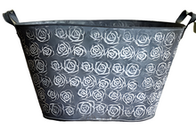 Load image into Gallery viewer, Floral-Imprint Metal Tub / Cooler