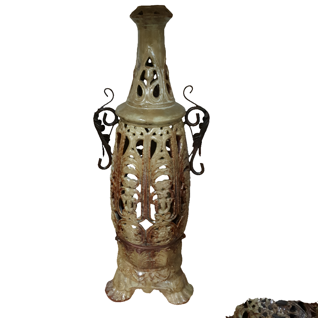 Italian Ornate Ceramic Candle Holders - set of 3