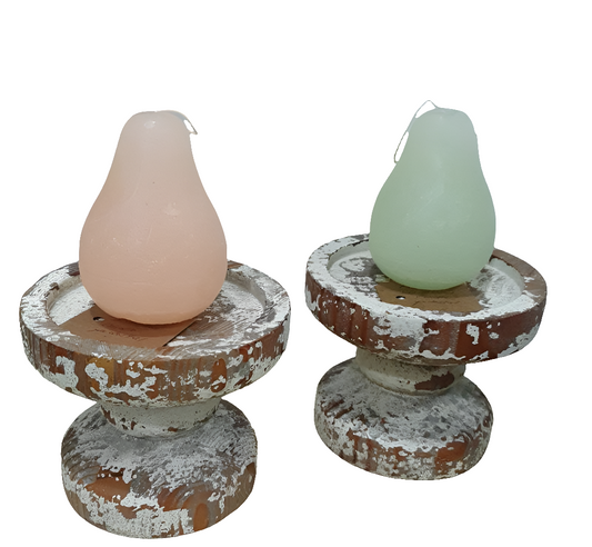 Pear-Shaped Candles - Set of two - Unscented