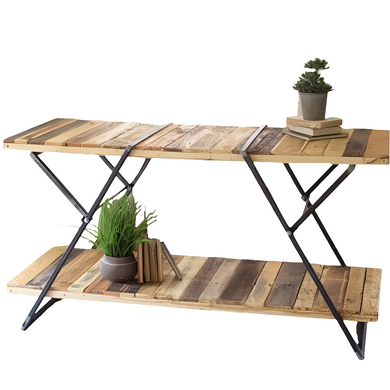 Reclaimed Wood 2-tier Display Table / Island