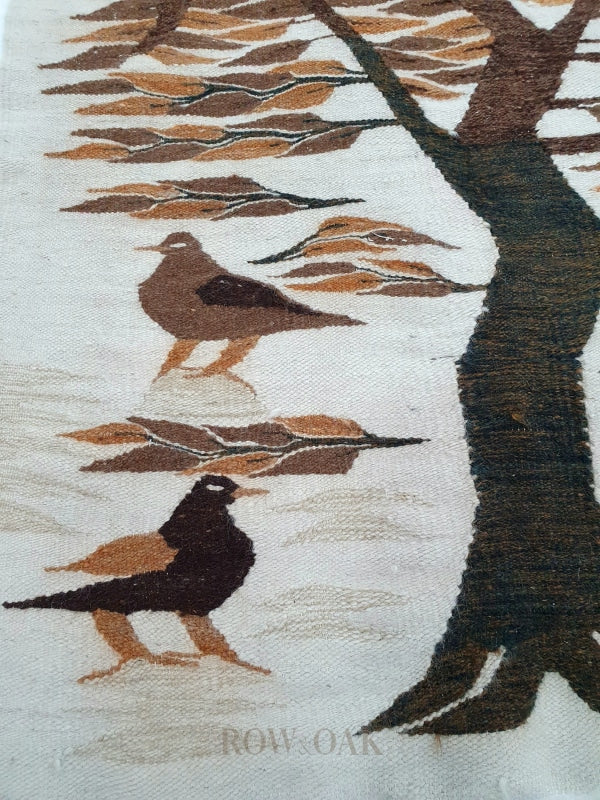 Birds In A Tree Wool Tapestry/Rug