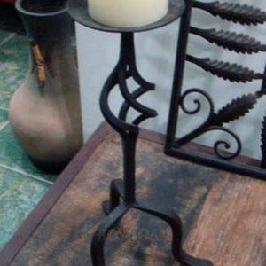 Black Wrought-Iron Candle Holder - Row & Oak