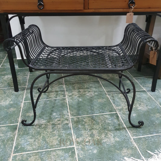 Black Wrought Iron Vanity Bench