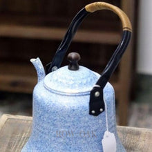 Load image into Gallery viewer, Blue Speckled Metal Tea Kettle - Row &amp; Oak