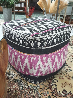 Boho Cotton Pouf - Pink