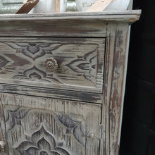 Load image into Gallery viewer, Carved Wood 2-Door Accent Cabinet