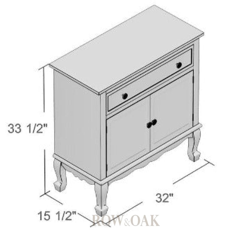 Carved Wood, 2-Door Accent Cabinet - Row & Oak