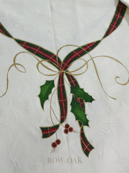 Classic Holly & Plaid Tablecloth