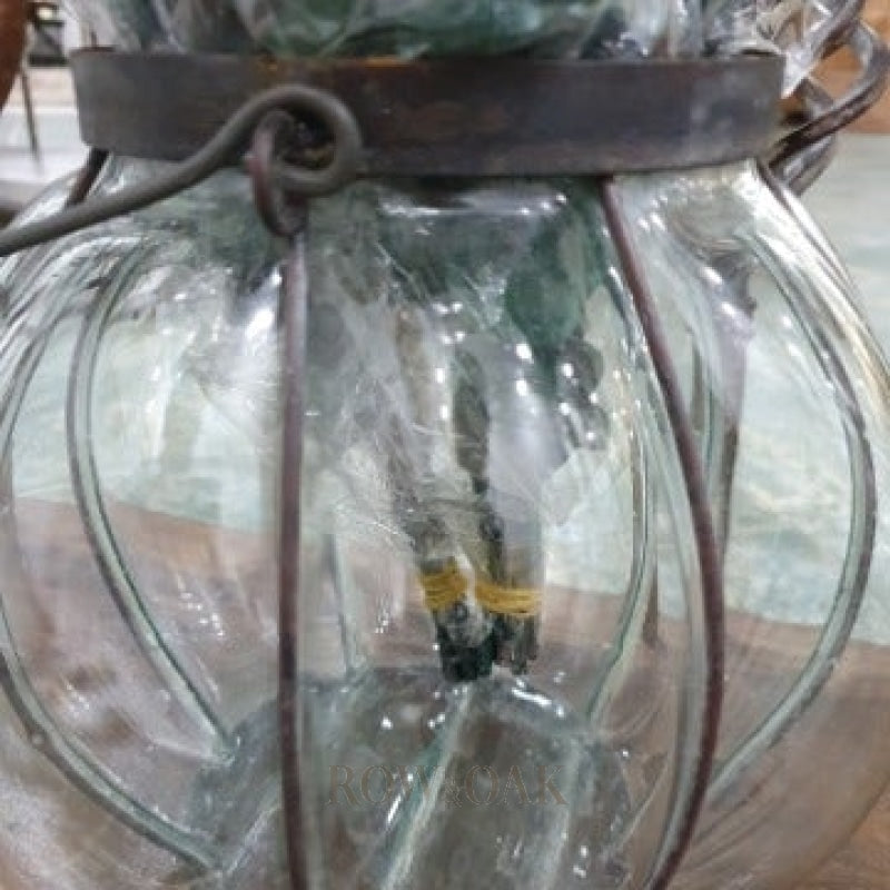 Convoluted, Round Glass/Metal Vase - Row & Oak