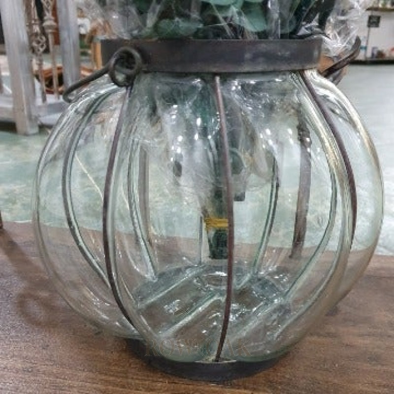 Convoluted, Round Glass/Metal Vase - Row & Oak