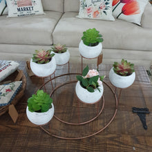 Load image into Gallery viewer, Copper-Finish Centerpiece With 6 Clay Planters