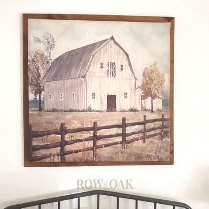 Country Barn Giclee With Wooden Frame