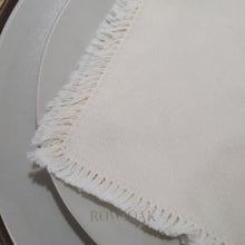 Load image into Gallery viewer, Cream Cotton Napkins with Fringed Edges - Row &amp; Oak