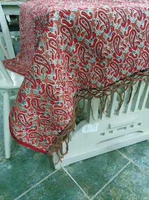 Crimson Paisleys Tablecloth