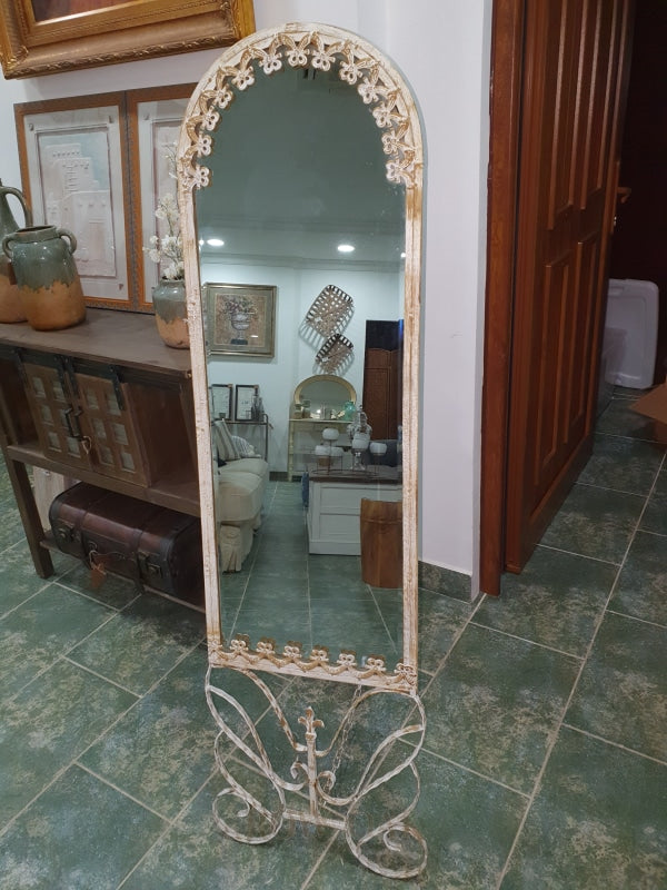 Distressed Metal Standing Mirror