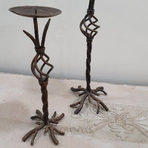 Distressed Metal 'Twigs' Candle Holders - set of 2 - Row & Oak