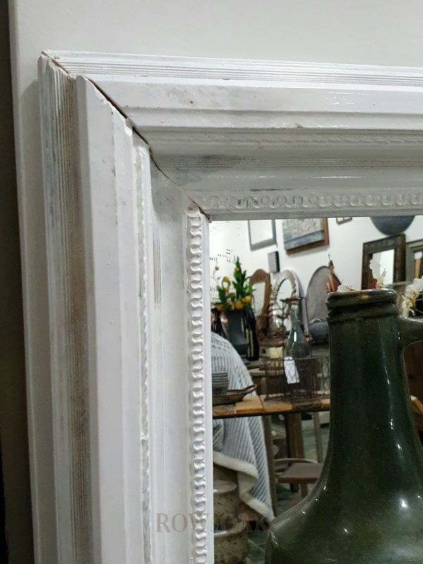 Distressed White Metal Mirror