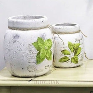 Distressed White Pottery - Mint - Row & Oak