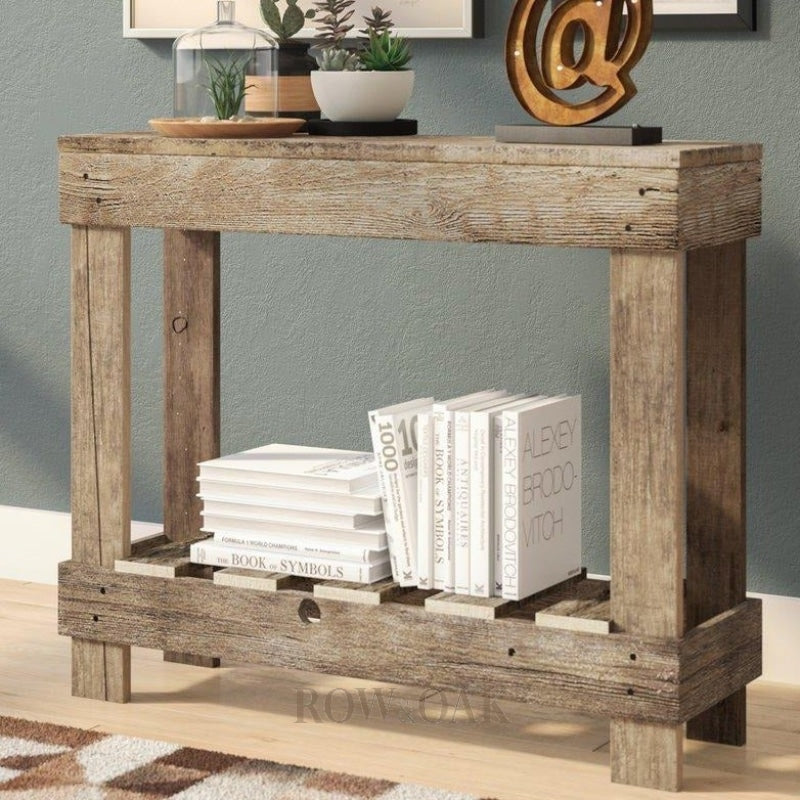 Distressed Wood Console Table - Row & Oak