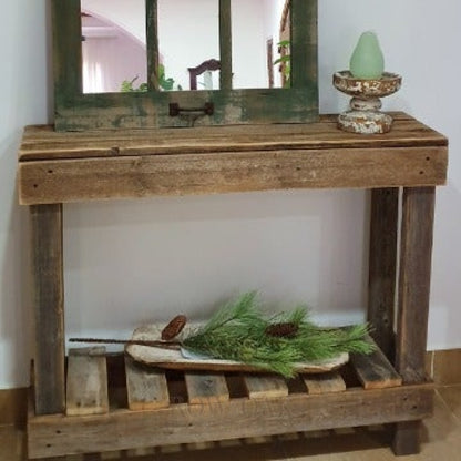 Distressed Wood Console Table - Row & Oak