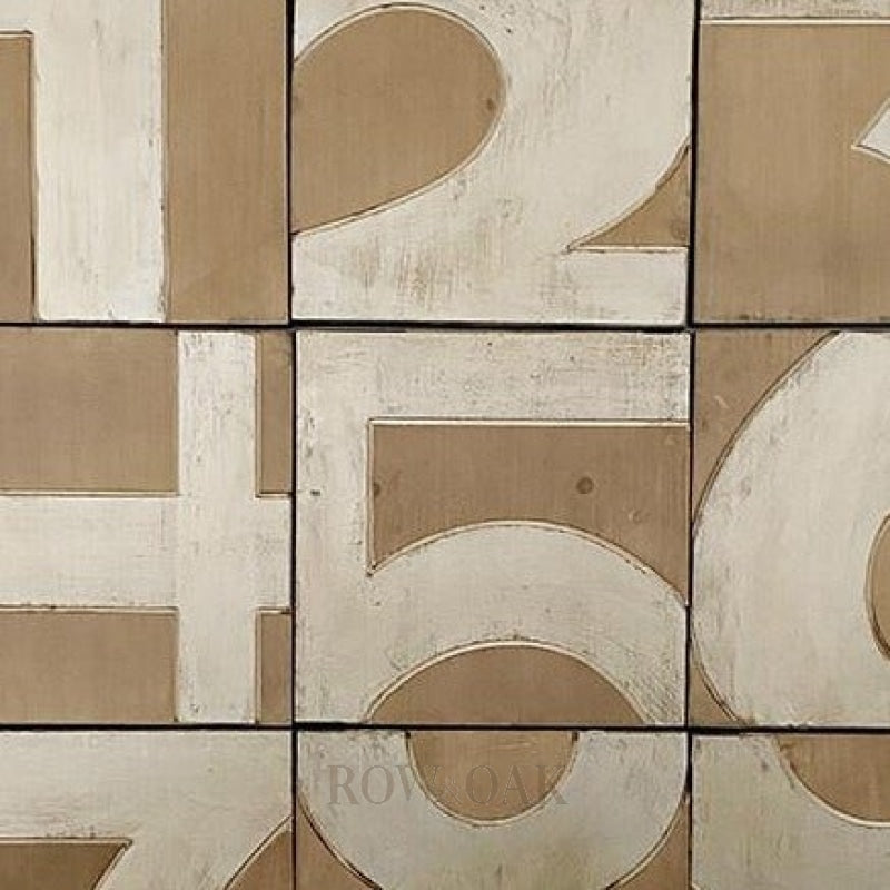 Distressed Wood Numbered Wall Tiles - Set Of 10