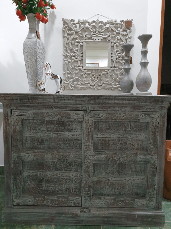 Distressed Wooden Cabinet/console - Grey