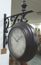 Load image into Gallery viewer, Double-Sided Iron Wall Clock