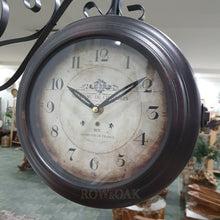 Load image into Gallery viewer, Double-Sided Iron Wall Clock