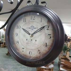 Double-Sided Iron Wall Clock