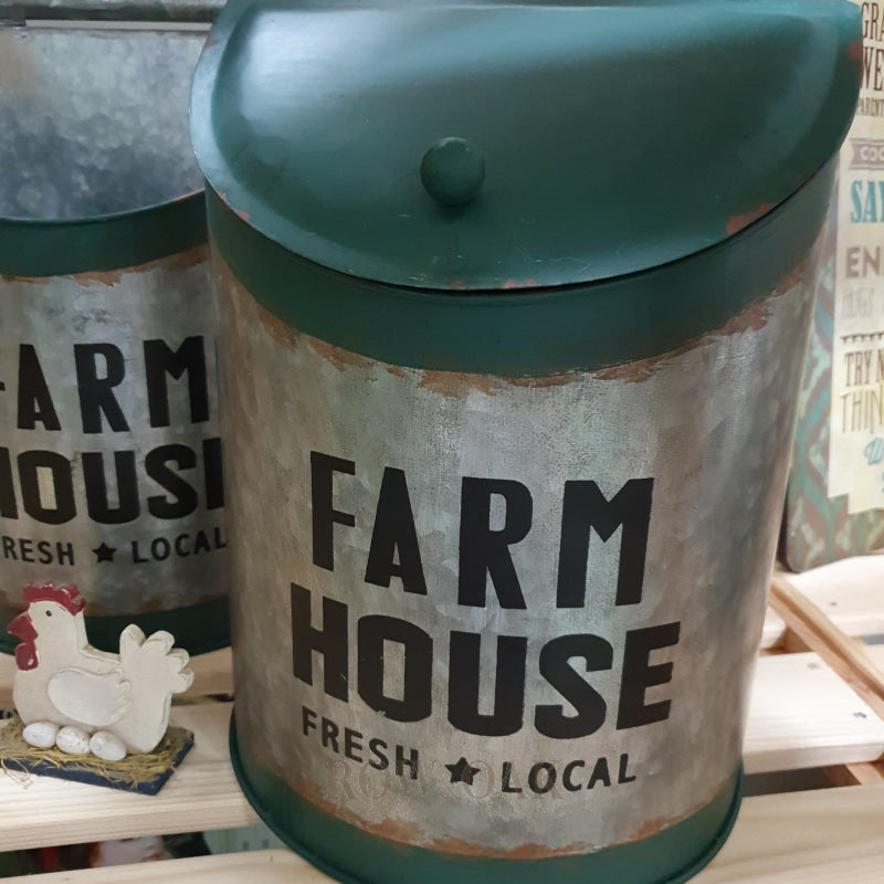 Farm House Metal Canister / Planter