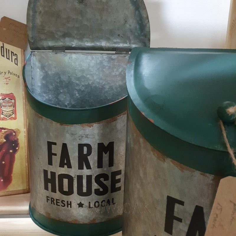 Farm House Metal Canister / Planter