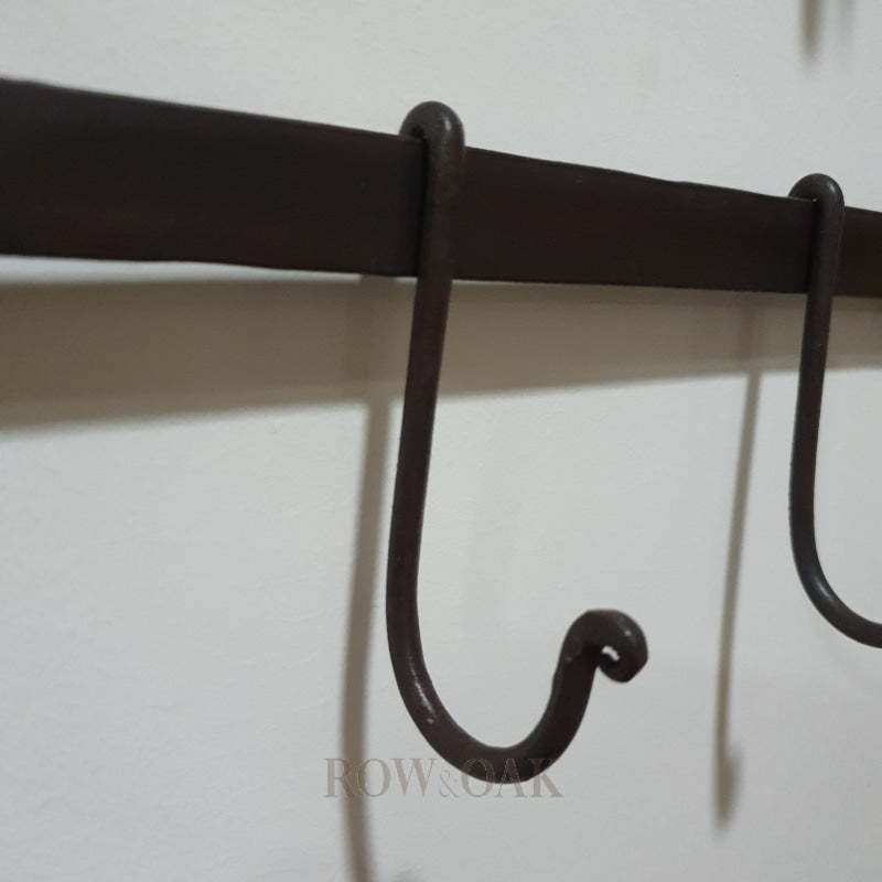 Forged Iron Wall Rack With Hooks