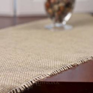 Fringed-Edge Burlap Table Runner - Row & Oak