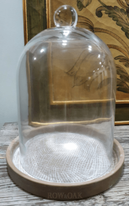 Glass Cloche With Stone Base