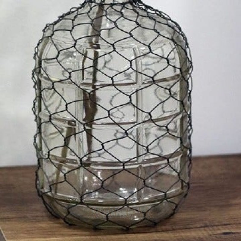 Glass Jar with Wire Mesh - Row & Oak