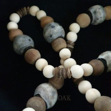 Grey Bone Bead Loop - Row & Oak