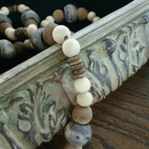 Grey Bone Bead Loop - Row & Oak