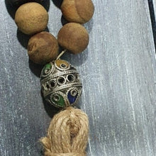 Load image into Gallery viewer, Grey Bone Bead Loop with Silver Berber Bead - Row &amp; Oak