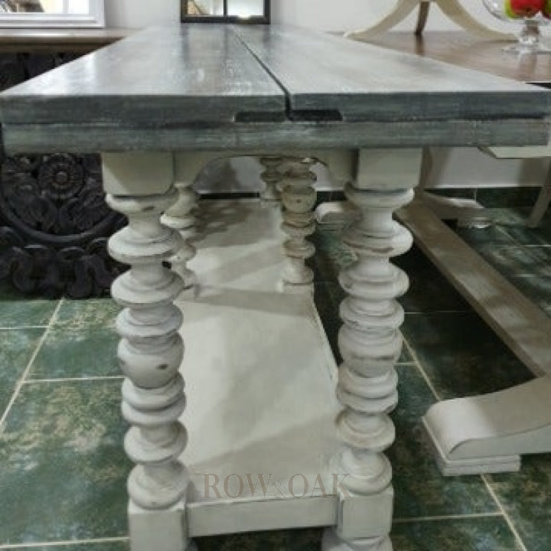 Repurposed Distressed Grey Wooden Console - Row & Oak