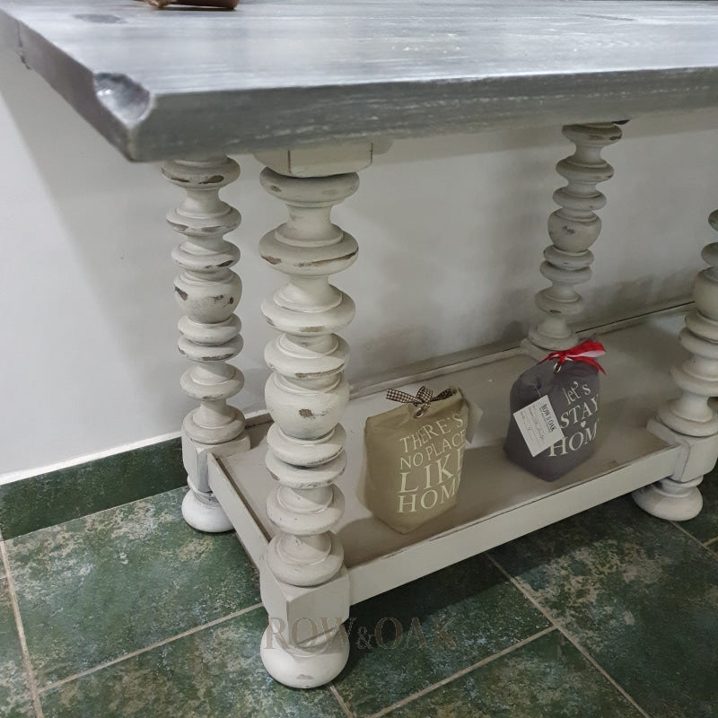 Repurposed Distressed Grey Wooden Console