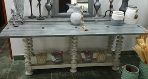 Repurposed Distressed Grey Wooden Console