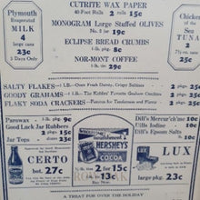 Load image into Gallery viewer, Grocery Poster Dated August 1934