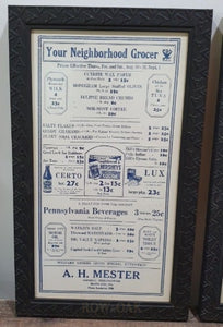 Grocery Poster Dated August 1934