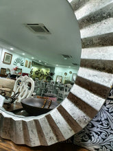 Load image into Gallery viewer, Hammered Silver Metal Round Mirror