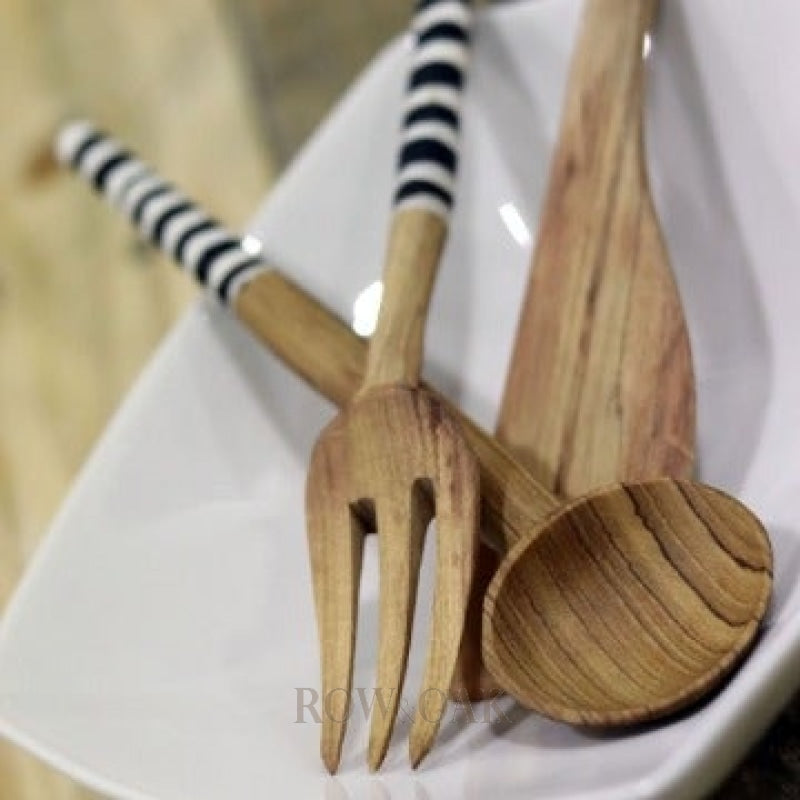 Hand-Carved Olive Wood 3-Pc Utensil Set